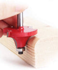 Badass 35 Piece Router Bit Set With 6Mm Shank And Tungsten Carbide Edges sharp bit being used on wood for precise milling.