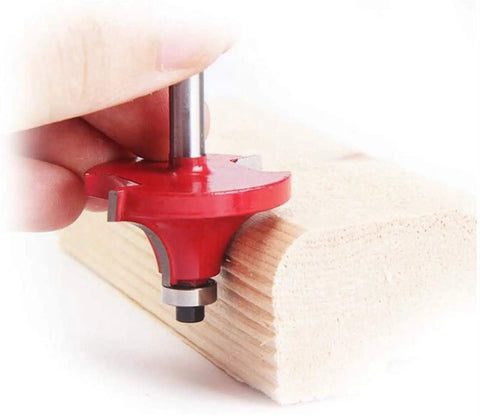 Badass 35 Piece Router Bit Set With 6Mm Shank And Tungsten Carbide Edges sharp bit being used on wood for precise milling.