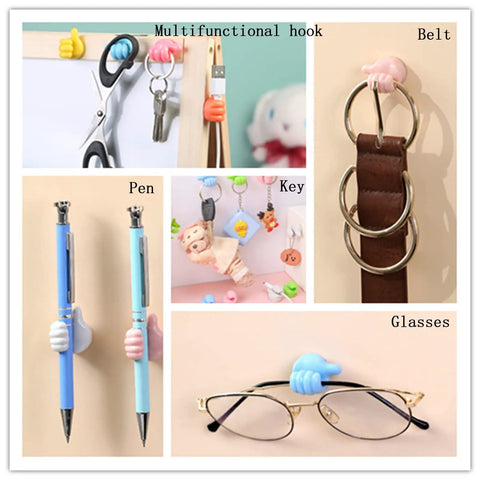14 Pack Self Adhesive Thumb Cable Organizer Clips No Punching Silicone Wall Hooks organizing pens, keys, belts, and glasses