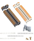Plug In DIN Rail Terminal Blocks For Easy Screwless Wire Insertion Universal Compact Connector Set, 35mm, with accessories