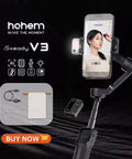 ISteady V3 3 Axis Smartphone Gimbal with Magnetic AI Tracking, removable remote, telescopic rod, and tripod for action filming.