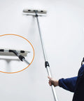 Person using 18 Inch Microfiber Paint Roller Covers Three Eighths Inch Nap Pack Of 3 for smooth wall application.