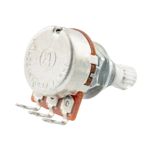 B25K Mini Pots 9.5mm Linear Taper Potentiometer with Split Shaft and M8 Thread for Electric Guitars, close-up