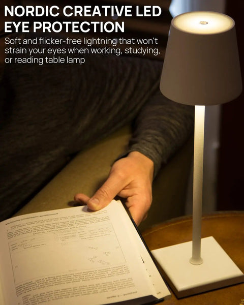 13 Inch Aluminum Cordless Table Lamp With 5200mAh Battery, USB C Rechargeable, 3 Way Dimmable Touch Light, Three Point Five Watt LED, Gold Finish
