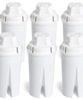 Six Pack Replacement Water Filters For Pitchers Compatible With Brita Pitchers BPA Free WQA And NSF Certified Enhanced Filtration