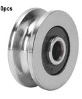 Precision 4x18x8mm V Groove Ball Bearing And Steel Roller For Linear Rail Track Systems showing a shiny steel roller with black inner bearing.