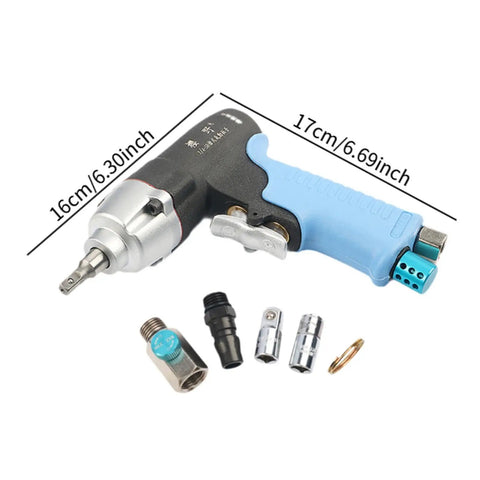 Hella Tough Mini Air Impact Wrench 1/4 Inch Drive 65Nm Torque 12000RPM Rock Solid Aluminum Pneumatic Power Tool with accessories.