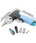 Heavy Duty Mini Air Impact Wrench 65Nm Torque 12000 Rpm With Variable Speed Control Lightweight Aluminum Body, compact size with accessories.
