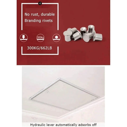 No Fuss Electric Attic Ladder, Totally Automatic Remote Controlled Pull Down Loft Stairs, hydraulic lever and durable rivets for attic access.