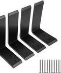 Beefy Heavy Duty Countertop Support Brackets Set Of 4, 6 By 8 Inch Metal Corbels For Bar Tops And Kitchen Islands, Built To Last Up To 600 Lbs, Matte Black Finish, Fits Granite Concrete Wood Quartz Countertops, Supports 8.5 To 12 Inch Overhang