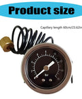 16 Bar Espresso Pressure Gauge For Home Baristas And Small Cafes Pro Grade Metal Espresso Pressure Meter Tool For Precision Coffee Brewing Boss Level Durable Gauge For Espresso Machines And Maker Components, 60cm capillary tube