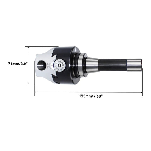 R8 Shank Boring Head Set With Carbide Boring Bars, 3 Inch Head, 3/4 Inch Bore, side view showing precise 0.0005 inch graduations