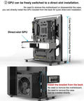Open Air PC Test Bench Frame For DIY Rig Builds Heavy Duty Steel Desktop Chassis Rack Stand Fits ATX ITX MATX Motherboards Black Powder Coated 2mm Steel Compact 300x182x347mm Profile with direct-slot GPU installation.