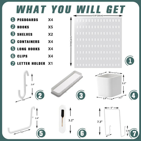 Top Notch Wall Mounted Pegboard Kit With Four Chunky Panels And Twenty Slick Hanging Hooks For Garage Workshop Storage And Tool Organization That Takes Zero Sweat And Levels Up Your Space