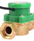 G1/2 To G1/2 Thread Flow Switch Sensor With Electronic Pressure Auto Control 220V for water, green and brass design visible