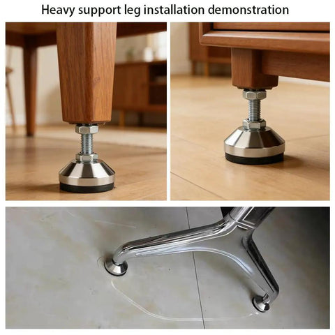 Heavy Duty Adjustable Leg Levelers With 1.96 Inch Base And M10 Thread, 1200 Lb Capacity Furniture Feet Levelers For Cabinets Workbenches Chairs Sofas And More, Large Base For Rock Solid Stability 4 Pack