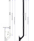Universal Antenna Mounting Pole 1.5 Inch Diameter 51 Inch Length Heavy Duty J Mount for Starlink Weather Station dimensions
