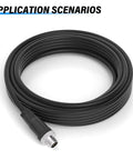 Coiled IP67 Waterproof M12 5 Pin Male Connector Field Wireable Straight Adapter with Rugged PG7 Cable, 125V 4A, Industrial Grade