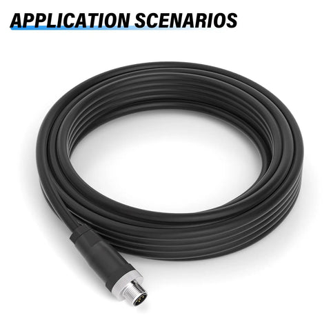 Coiled IP67 Waterproof M12 5 Pin Male Connector Field Wireable Straight Adapter with Rugged PG7 Cable, 125V 4A, Industrial Grade