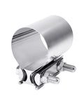 Beefy Universal Stainless Steel Exhaust Clamp 2.0 To 4.0 Inch Butt Joint Band Heavy Duty Reusable Pipe Clamp close-up