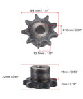 9 Tooth Type B Chain Sprocket Half Inch Pitch 10mm Bore A3 Carbon Steel for ISO 08B Single Strand Sprocket with dimensions