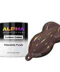 Watch Heads Turn When You Roll Out With This Potentially Purple Automotive Basecoat Paint Gallon Ready To Spray Mixed With Medium Reducer For A Dope Hot Rod Style Finish That Stands Out with paint sample next to quart can.