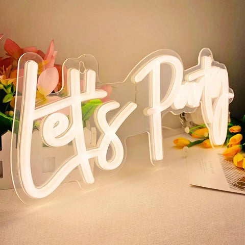 Versatile Dimmable Neon Sign For Parties And Events, 17x7.5 Inch Warm White Neon Lights For Wall Decor, USB 5V Cable Included