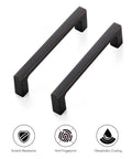 Solid 4 Inch Kitchen Cabinet Handles Square Drawer Pulls Oil Rubbed Bronze Set Of 30 with visible anti-fingerprint icons.