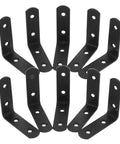 Black Stainless Steel Corner Brackets 12 Pack L Shaped Right Angle Braces for Furniture and Cabinet Shelves Durable Heavy Duty