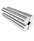 Stack of strong neodymium magnets 1/4 x 1/4 inch round discs 6 x 6mm N48 grade 3.8 lbs pull for crafts DIY projects pack of 25