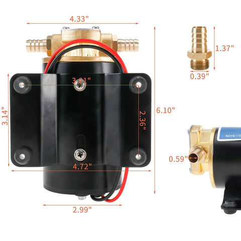 Drop Straight In With This Built Tough Self Priming 12 Volt Oil Scavenge Gear Pump with brass fittings and robust design.