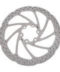 Heavy Duty Mechanical Disc Brake Pair For Ebikes And Folding Bikes Featuring 160mm Front Rear Aluminum Rotors Built Tough, aluminum rotor viewed front, 180mm size.