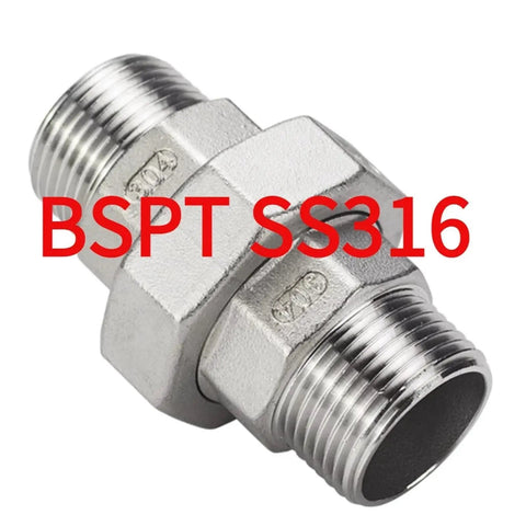 Heavy Duty 304 316 Stainless Steel Union Coupler Female Male Pipe Connector With Rock Solid PTFE Sealing For No Sweat Plumbing Rigging And Kickass Leak Proof Performance On Any Fluid Transfer Job.