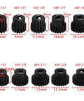 48P 3.175mm Black Steel Pinion Gear Set For RC Cars One Eighth And One Tenth Scale 13T Through 23T 32DP 0.8 Module