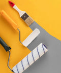 Snag These Top Tier 10 Pack Mini Paint Roller Covers With Thick Cotton Refill Sleeves For Flawless Wall Touch Ups And Quick Home Repair Jobs You Will Totally Love - paint rollers and brush on colored surface.
