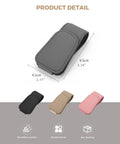 Keep Your Dash Clean With This Beefy Magnetic Leather Sunglass Holder Snapping Tight On Visors Grabbing Shades Cards And Cash Secure So Your Ride Stays Fresh Forever - gray microfiber leather clip measuring 9.5cm by 4.5cm.