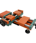 EQCOTWEA Mini Wood Lathe Benchtop Turning Machine With Dual Motors And Stepless Speed Control Up To 3000 RPM showing blue and orange frame.