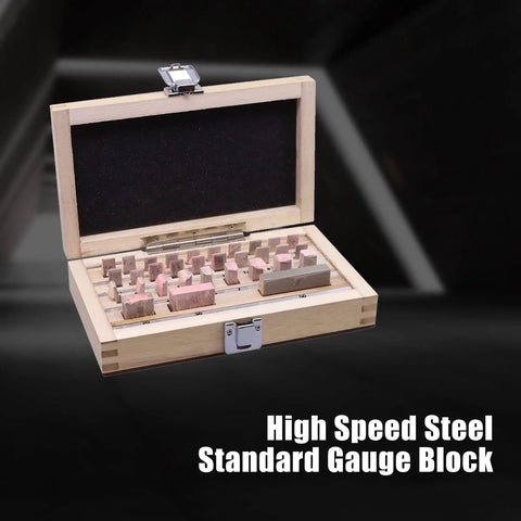 32 Piece Metric Steel Gage Block Set For High Precision Calibration, Heavy Duty Measuring Blocks, Gage Caliper Tool Kit, Grade 0, Premium Hardened Steel Blocks For Calibrating Machinery And Instruments in wooden case