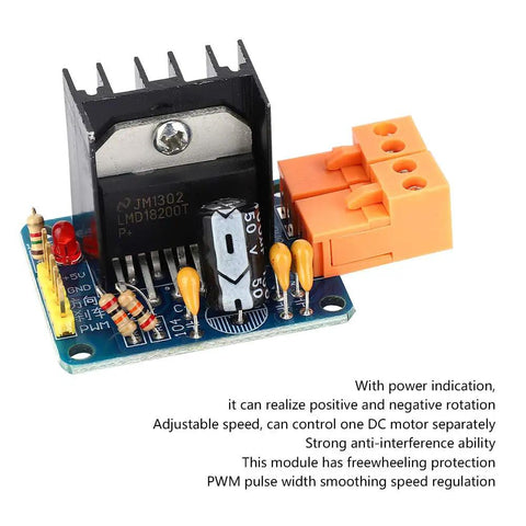 Motion Control Module With Adjustable PWM Speed Regulation, H Bridge DC Motor Driver 3A 75W With Power Indicator For Precise Spin And Direction, DIY Friendly Plug And Play Speed Tuning Of DC Motors, blue PCB with heatsink and screw terminals
