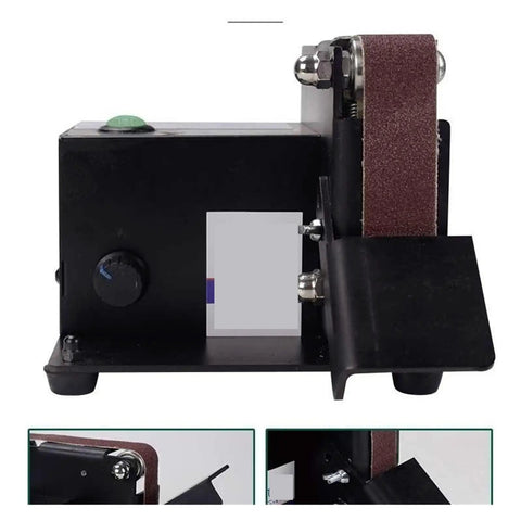 Compact Electric Belt Sander And Polishing Machine For Desktop Use High Efficiency Grinder For Wood Metal Crafting DIY Projects small side view
