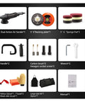 No Sweat 5 Inch Dual Action Polisher Buffer With Variable Speed Control and Heavy Duty Wool Sponge Pads for detailing accessories