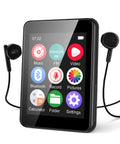 64GB Kid Friendly MP3 Player No WiFi, 2.4 Inch Portable Music Player For Kids displaying app icons with earbuds