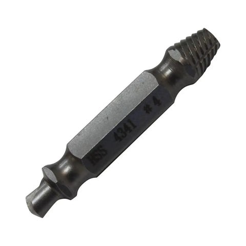 Close-up of a single HSS drill bit from the Damaged Screw Remover Kit 4 Piece HSS Drill Bit Extractor Set For Stripped Screws Bolts Nuts And Hex Fasteners No More Stripped Screws Easy Fix For Home Shop Garage