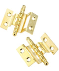 Rotating Concealed Cabinet Hinges Set, Double Fold Hinge 40mm, 8-Hole Gold Finish With Screws, Heavy-Duty Door Fittings For Cabinets