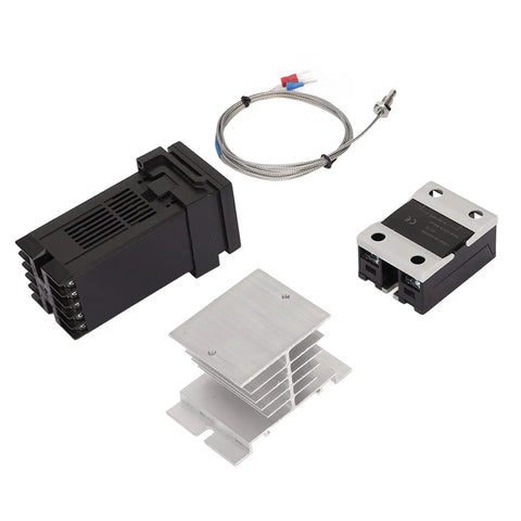 Self Tuning PID Temperature Controller With Stainless Steel Probe And Microprocessor Power Supply For Food Processing Poultry Chemical And Industrial Plants 40A Pro Grade with probe and heatsink