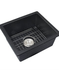 Top view of Black Bar Sink 16 By 18 Inch Undermount Granite Composite Wet Bar Sink For Kitchen Or Home Bar Scratch Resistant