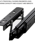 Beefed Up Heavy Duty Side Mount Drawer Slides With Full Extension And Ball Bearing Glide For Smooth Quiet Soft Close Operation 25cm And 9.9in Length Handles Up To 100lbs Per Pair Rust Resistant Steel, featuring multi-track design.