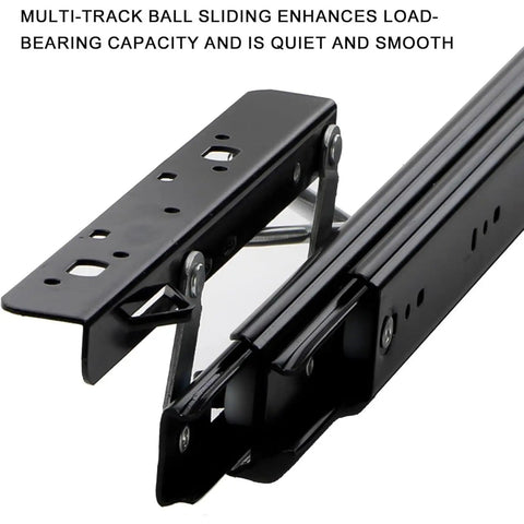 Beefed Up Heavy Duty Side Mount Drawer Slides With Full Extension And Ball Bearing Glide For Smooth Quiet Soft Close Operation 25cm And 9.9in Length Handles Up To 100lbs Per Pair Rust Resistant Steel, featuring multi-track design.