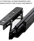 Beefed Up Heavy Duty Drawer Slides With Soft Close For Desks And Dining Tables Side Mount Extension Runners Concealed Quiet Glide Rust Resistant Steel Smooth Silent Pull 42 Cm 16.6 In. black steel side-mount drawer slides with soft-close mechanism