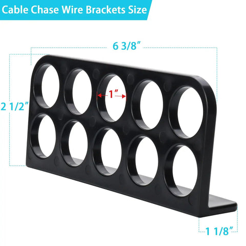 50 Pack Cable Chase Wire Brackets Heavy Duty Plastic Bracket Support Organizer size 6 3/8 by 2 1/2 inches for home office use